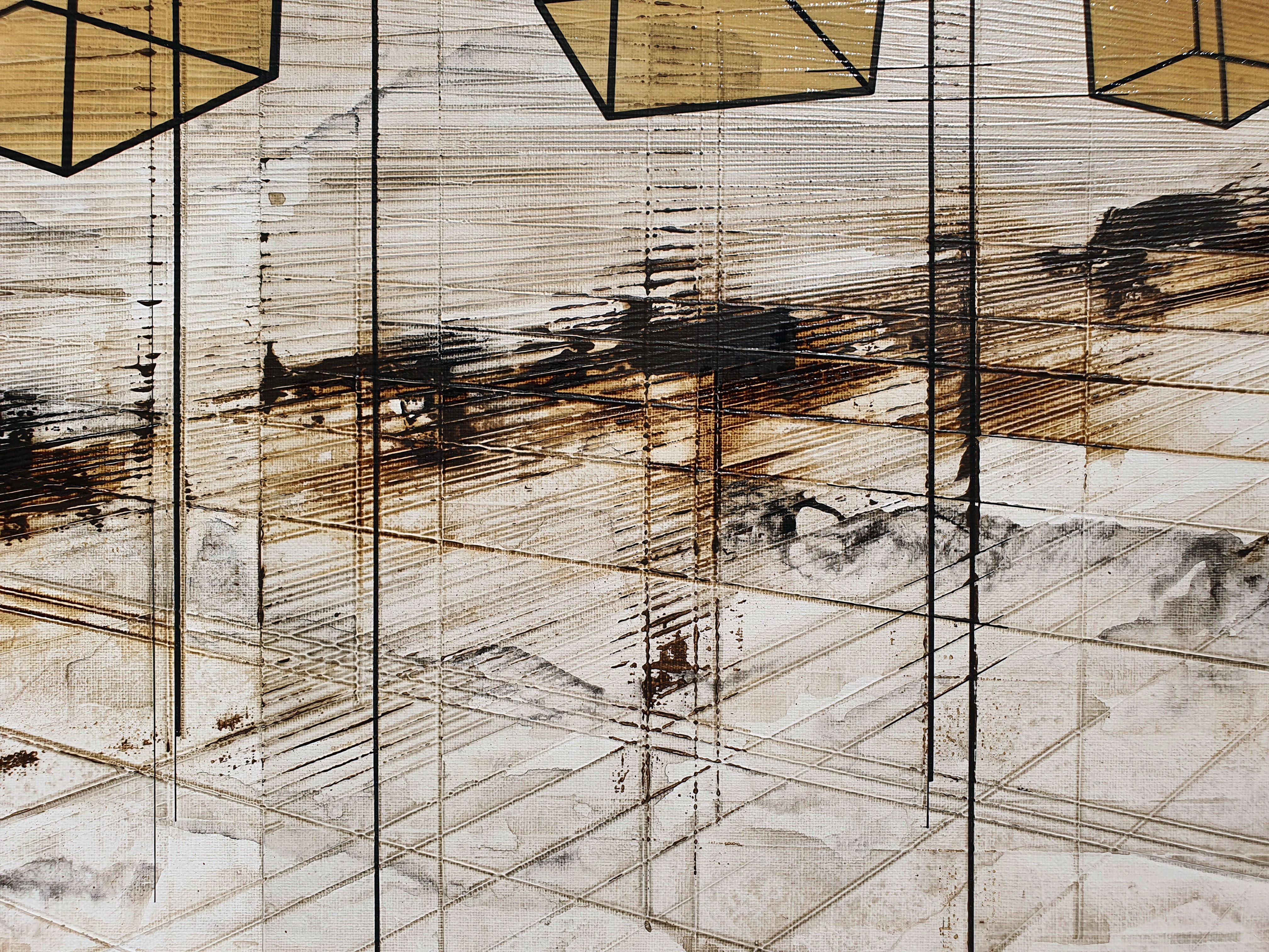 Tableau de LUDOVIC MERCHER a pour titre  CHAIN style abstrait dim : LUDOVIC MERCHERprix:1200