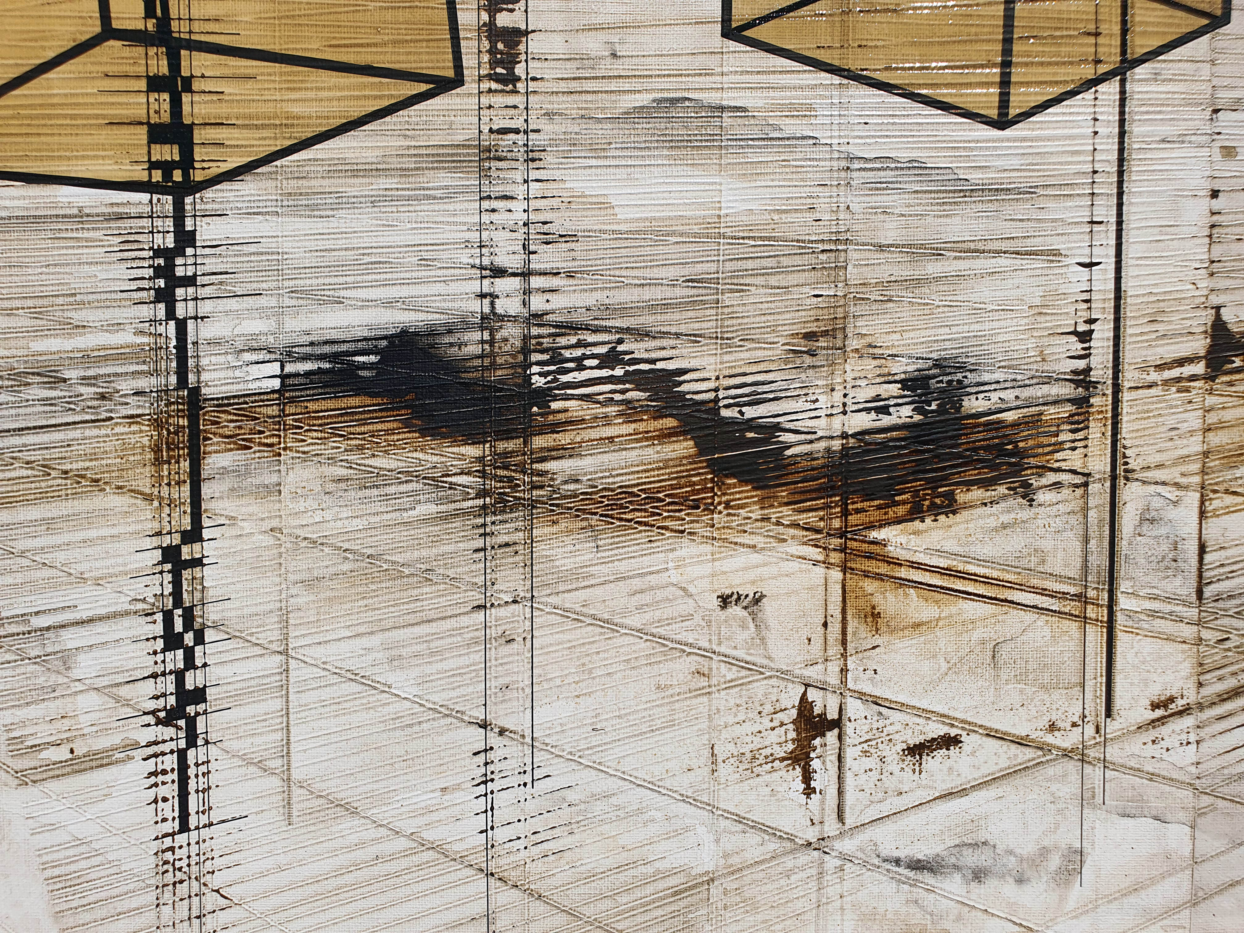 Tableau de LUDOVIC MERCHER a pour titre  CHAIN style abstrait dim : LUDOVIC MERCHERprix:1200