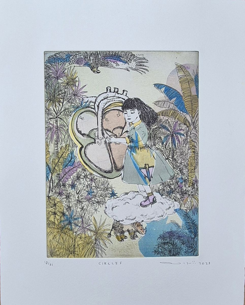 Dessin de ATSUKO ISHII a pour titre  CIRCLES style figuratif dim : ATSUKO ISHIIprix:130