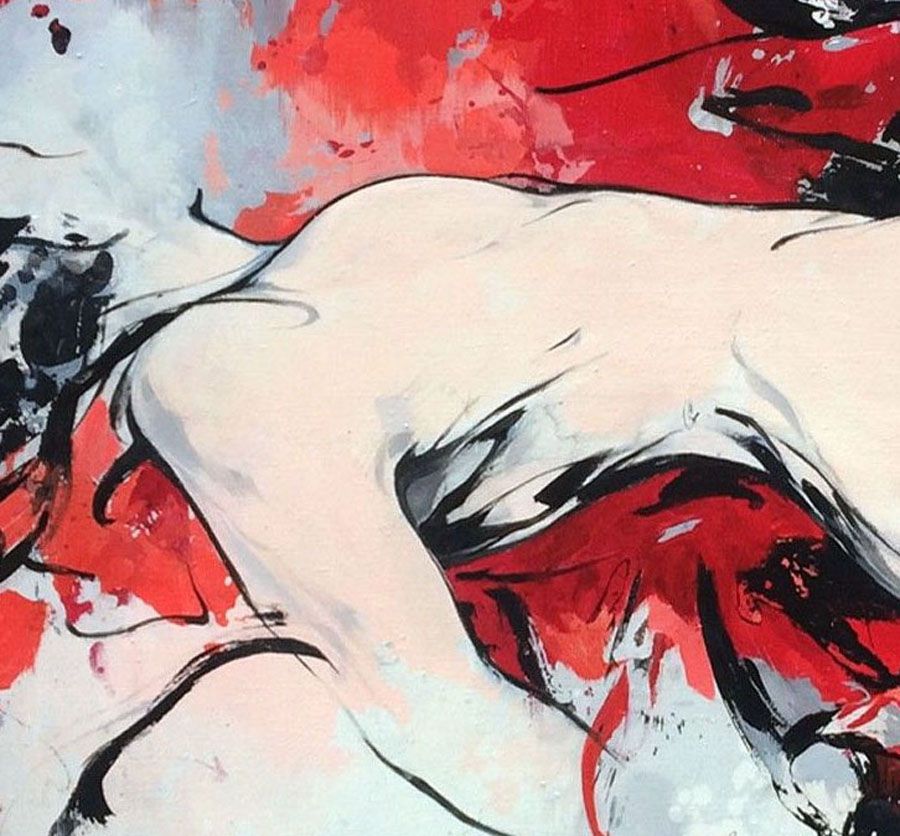 Tableau de CYRIL REGUERRE a pour titre  RED style figuratif dim : CYRIL REGUERREprix: