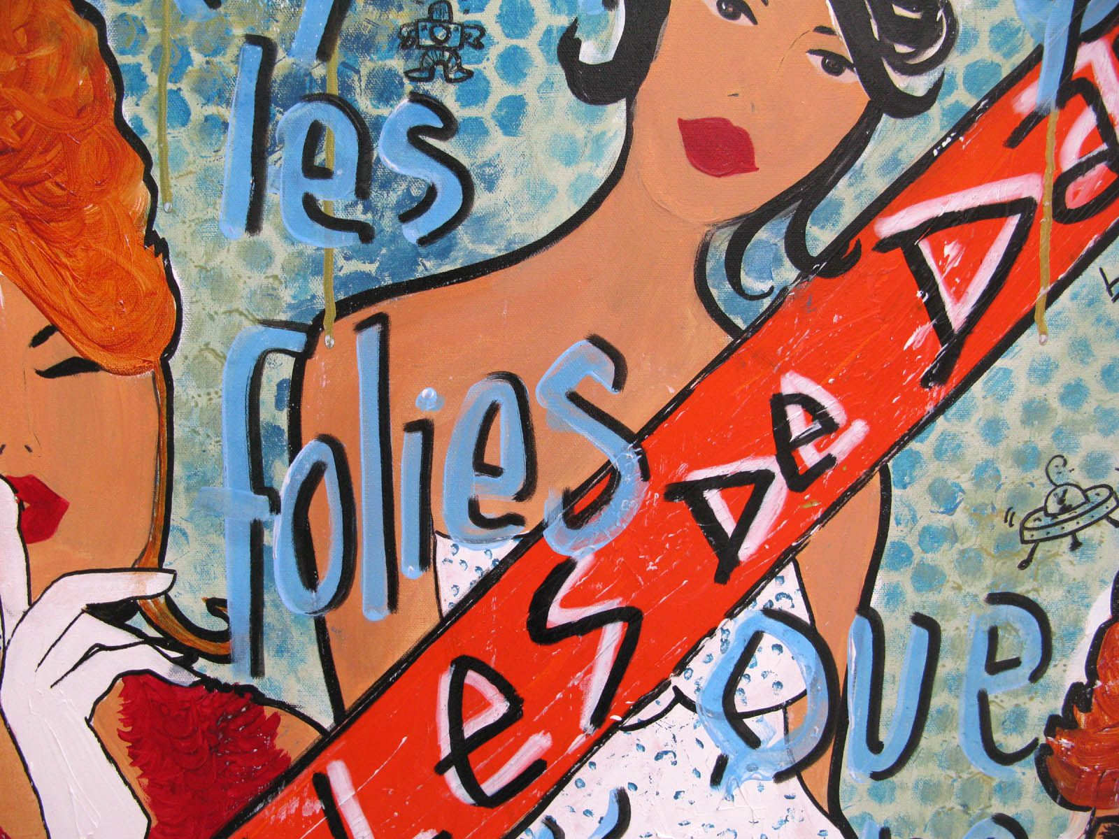 Tableau de CACOU a pour titre  Drôles de dames style street pop art dim : CACOUprix:550