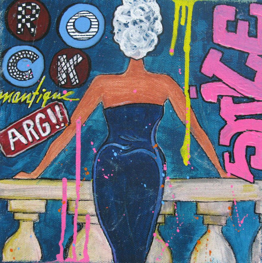 Tableau de CACOU a pour titre  ROCK MANTIQUE style street pop art, graphique dim : CACOUprix:80