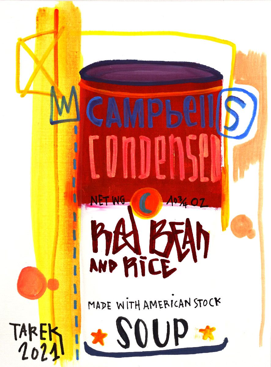 Dessin de TAREK a pour titre  Campbell's Red Bean and Rice style graphique dim : TAREKprix:110