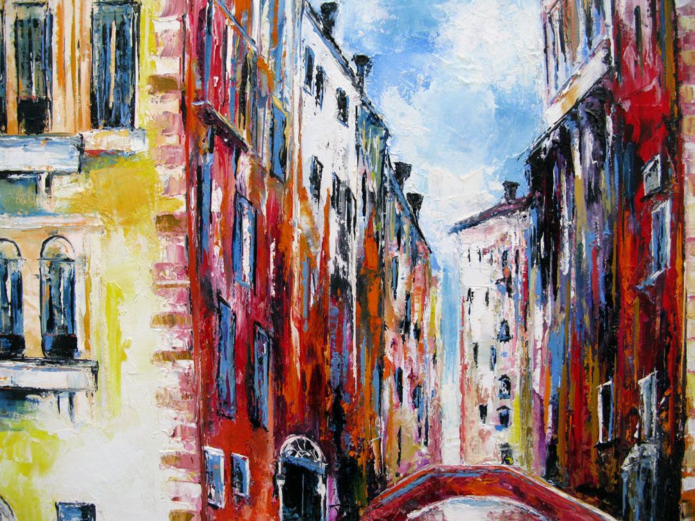 Tableau de PHIL a pour titre  Canal de venise style figuratif dim : PHILprix:450