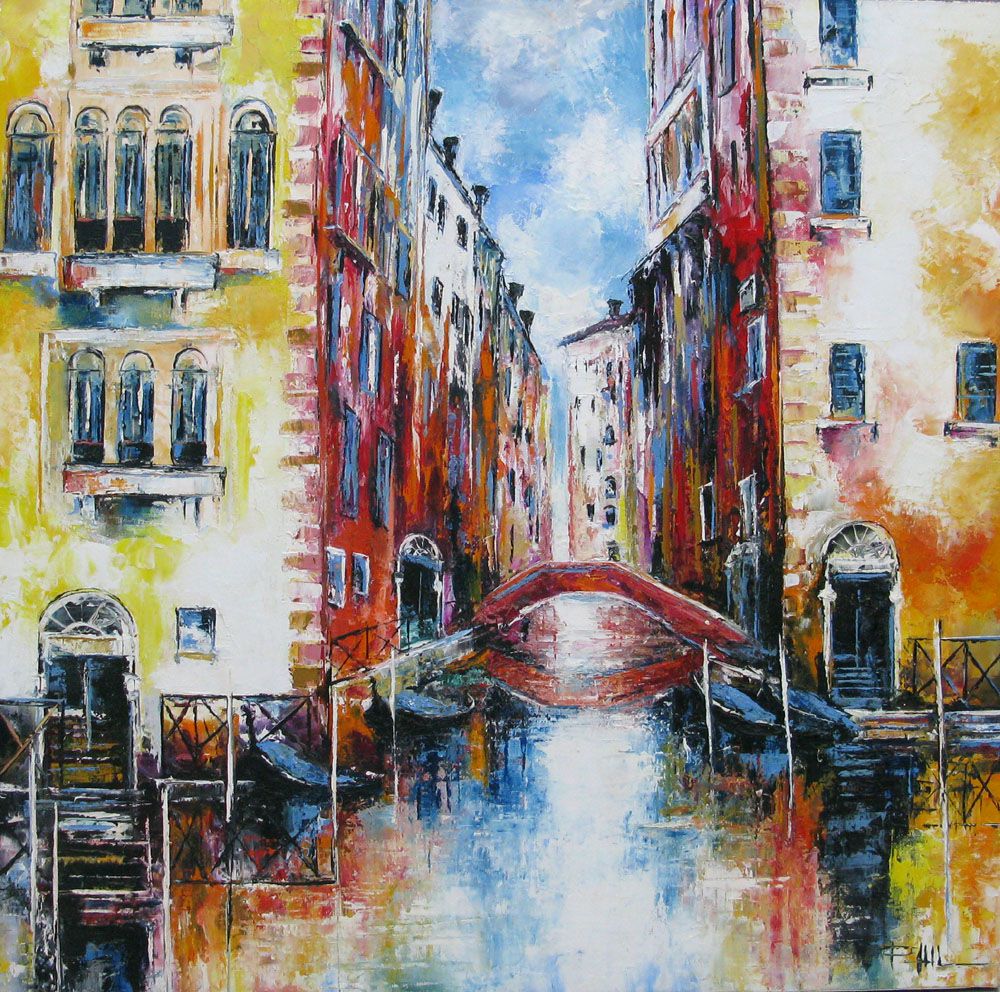 Tableau de PHIL a pour titre  Canal de venise style figuratif dim : PHILprix:450
