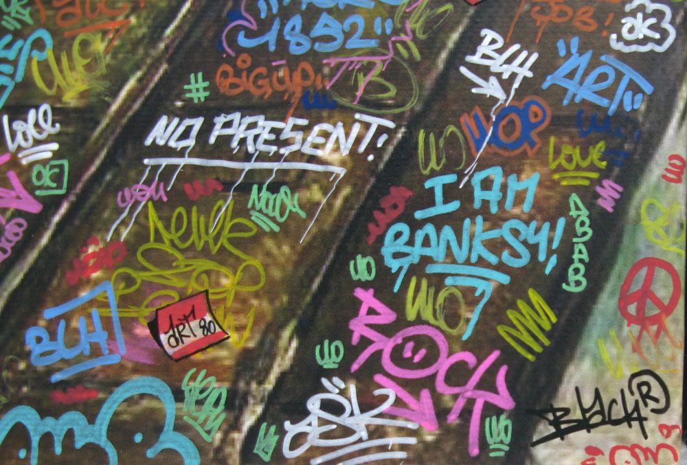 Tableau de BLACH a pour titre  Cézanne montparnasse rue de l'ouest 1880 style graffiti, street art dim : BLACHprix:320