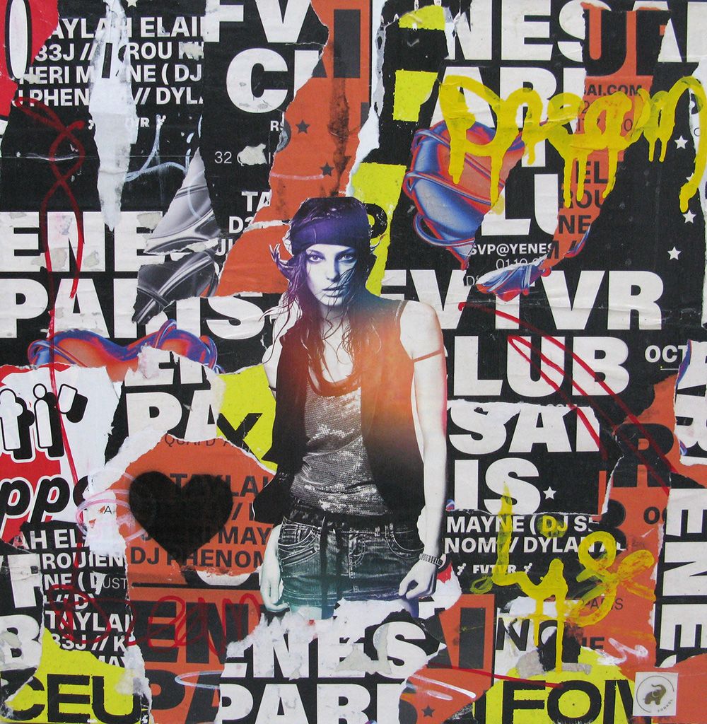 Tableau de PODKOL a pour titre  Hippie style street art dim : PODKOLprix:200