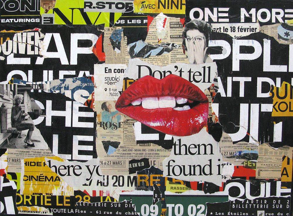 Tableau de PODKOL a pour titre  One more kiss style street art dim : PODKOLprix:800