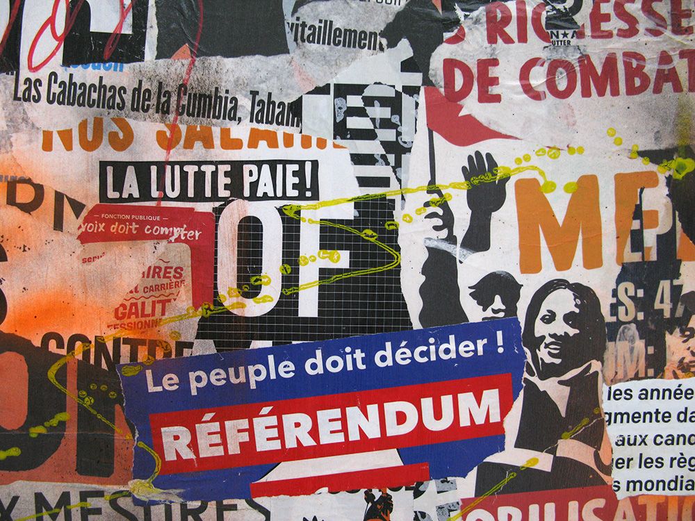 Tableau de PODKOL a pour titre  Référundum style street art dim : PODKOLprix:550