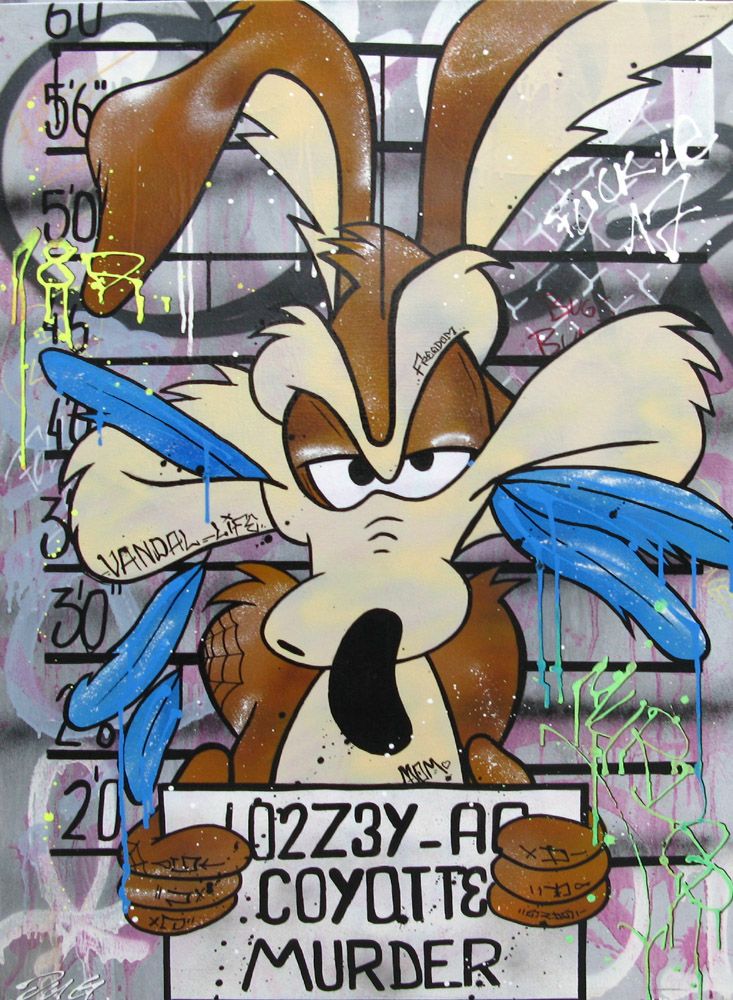 Tableau de JUG a pour titre  Coyote 187 style street pop art dim : JUGprix:700