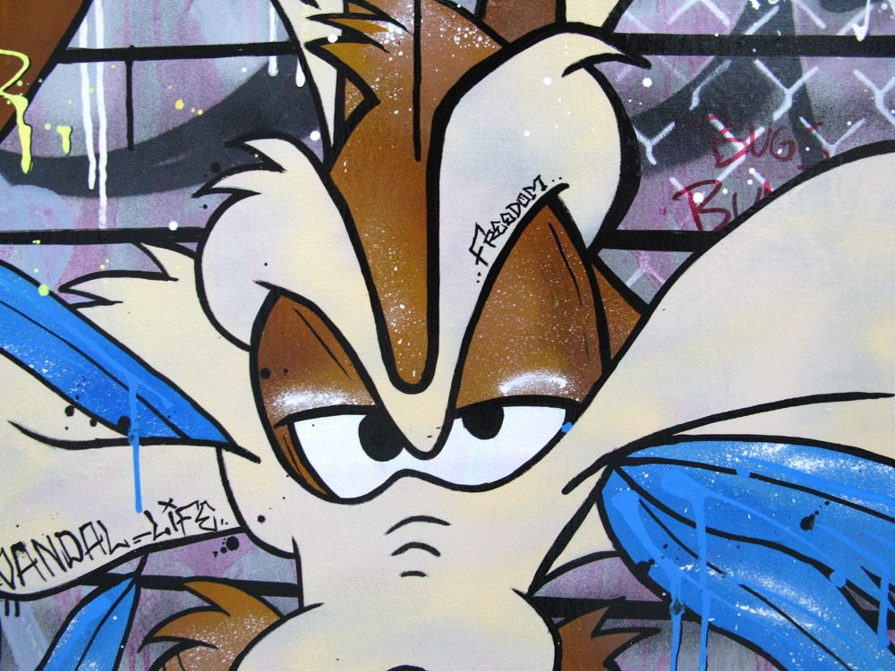 Tableau de JUG a pour titre  Coyote 187 style street pop art dim : JUGprix:700