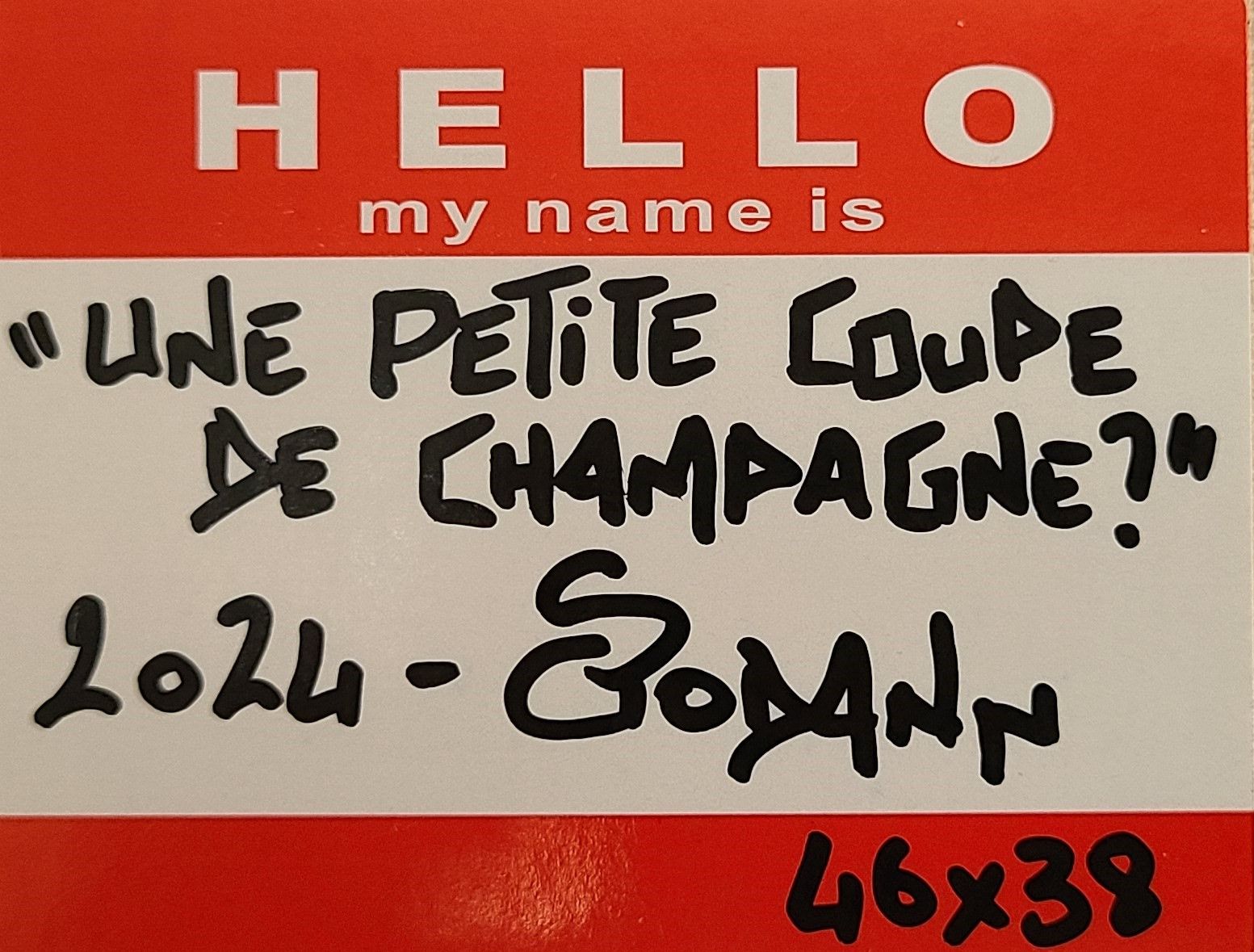 Tableau de Stephanie Godann a pour titre  Une petite coupe de Champagne? style street art dim : Stephanie Godannprix:460