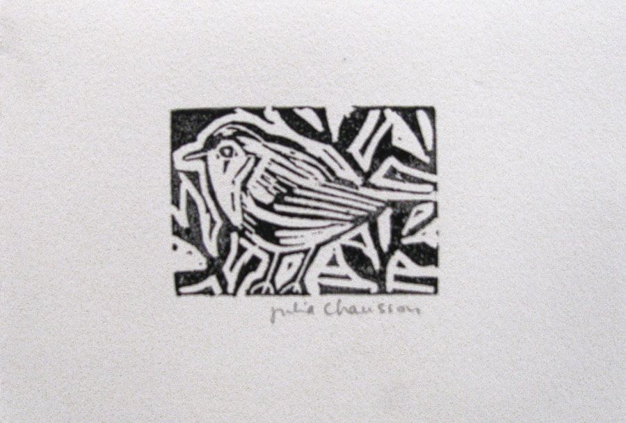 Editions d'art de JULIA CHAUSSON a pour titre  MOINEAU style figuratif dim : JULIA CHAUSSONprix:22
