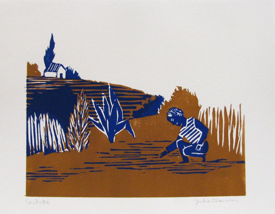 Editions d'art de JULIA CHAUSSON a pour titre  CACHETTE style figuratif dim : JULIA CHAUSSONprix: