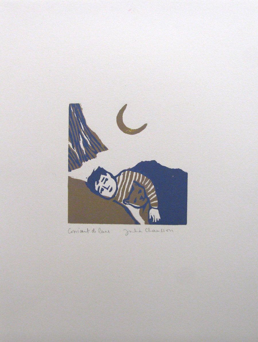 Editions d'art de JULIA CHAUSSON a pour titre  CROISSANT DE LUNE style figuratif dim : JULIA CHAUSSONprix: