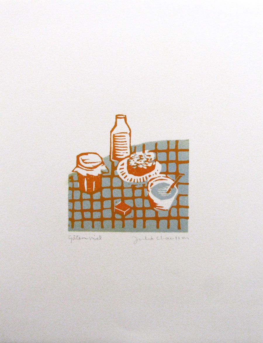 Editions d'art de JULIA CHAUSSON a pour titre  GATEAU MIEL style figuratif dim : JULIA CHAUSSONprix: