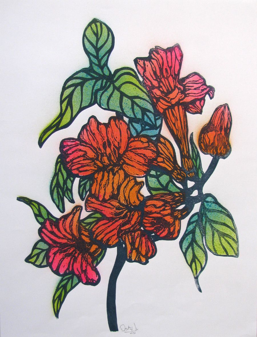 Editions d'art de OSRU a pour titre  FLEURS DE LA MORT style figuratif dim : OSRUprix: