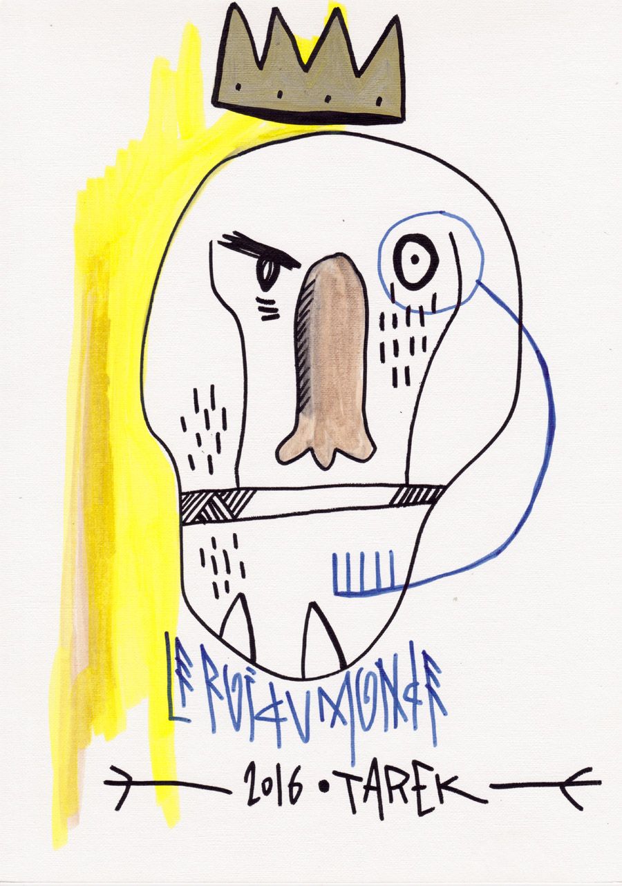 Dessin de TAREK a pour titre  LE ROI DU MONDE style graphique dim : TAREKprix: