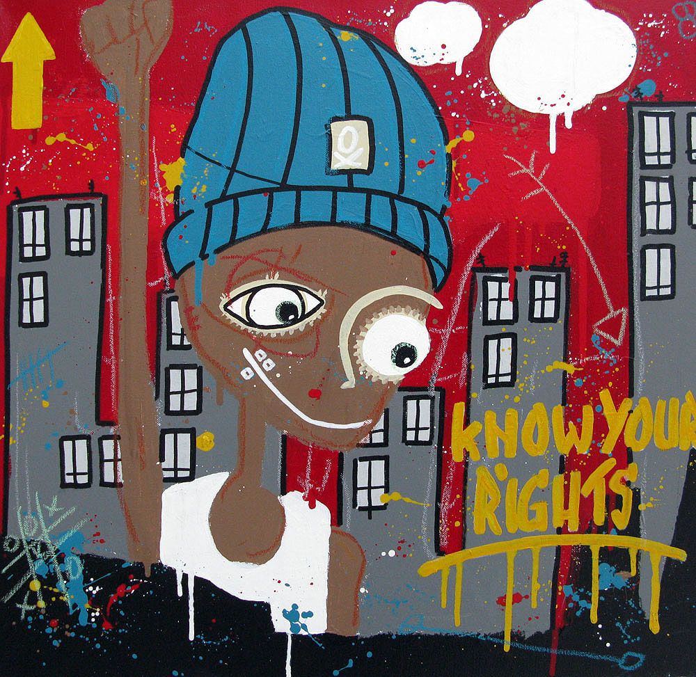Tableau de DIDIER GOMEZ a pour titre  KNOW YOUR RIGHTS style graphique dim : DIDIER GOMEZprix:350
