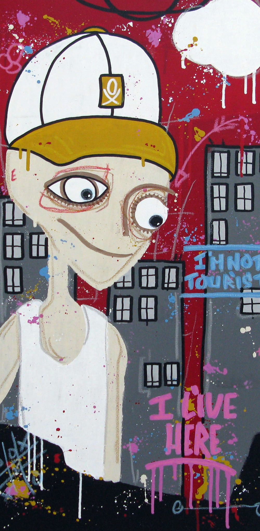 Tableau de DIDIER GOMEZ a pour titre  I LIVE HERE style graphique dim : DIDIER GOMEZprix:450