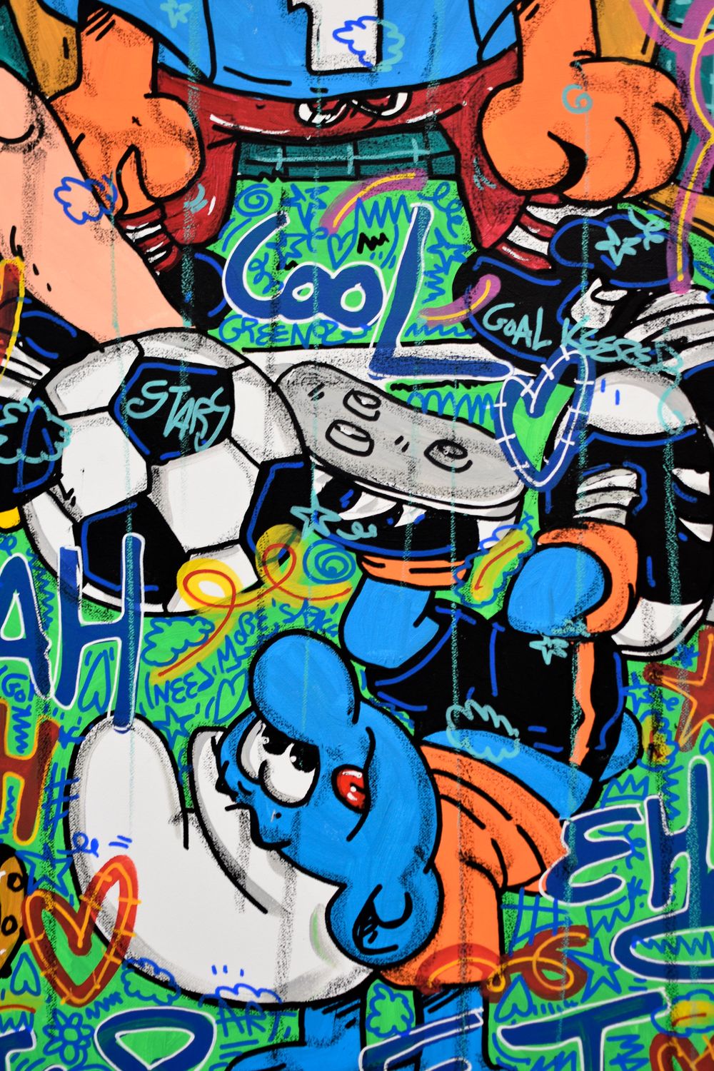 Tableau de RICO SAB a pour titre  OL Yeah... So foot style street pop art, street art dim : RICO SABprix:1150
