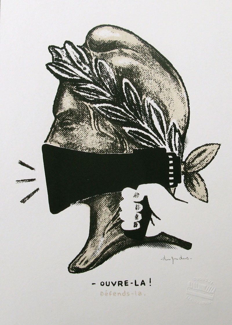 Editions d'art de DUGUDUS a pour titre  Ouvre là style graphique dim : DUGUDUSprix:40