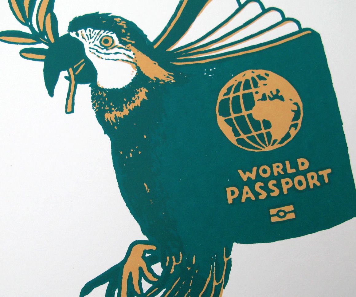 Editions d'art de DUGUDUS a pour titre  WORLD PASSPORT style graphique dim : DUGUDUSprix:40
