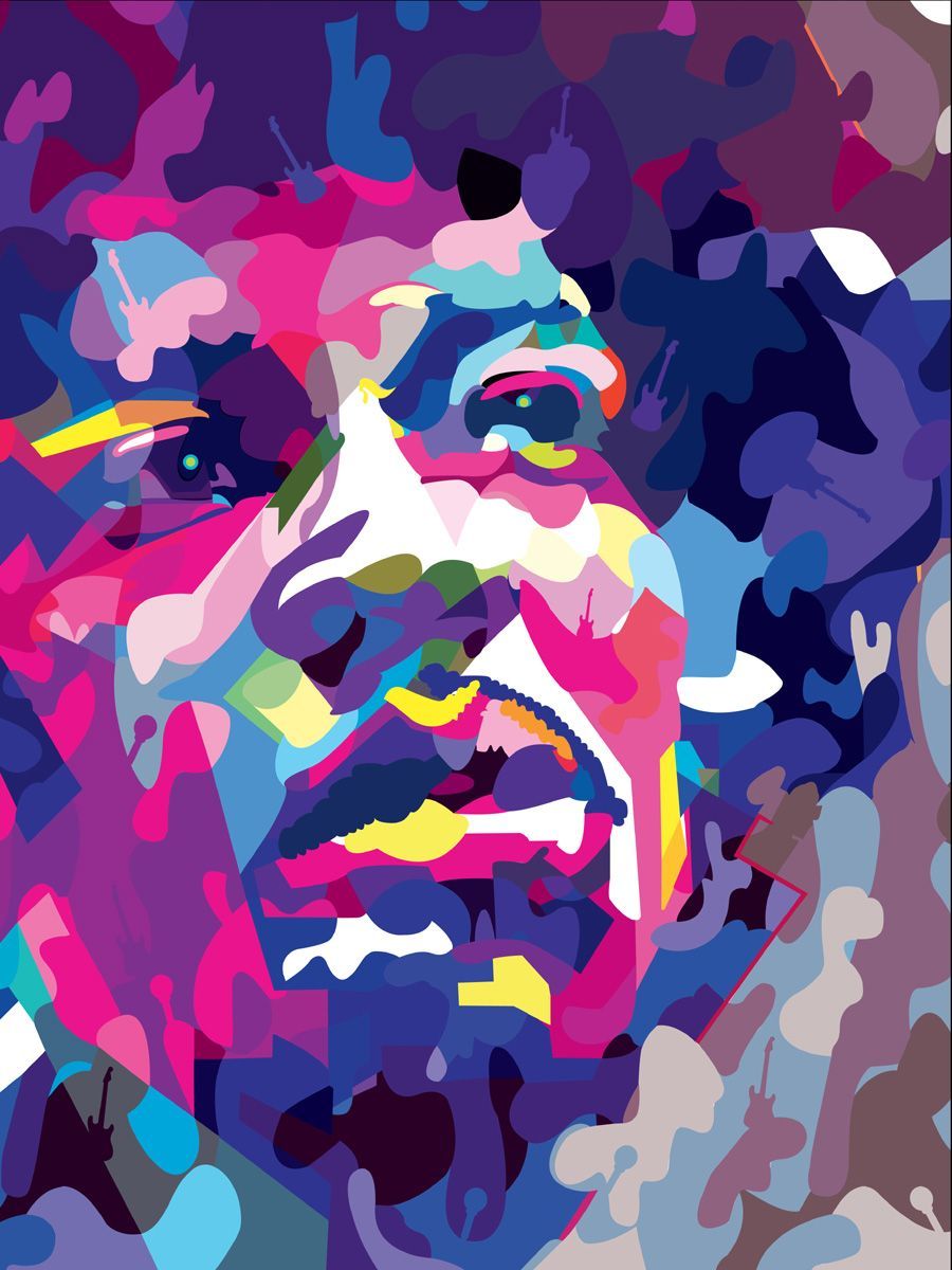 Editions d'art de GABY JOSEPHINE a pour titre  JIMI style graphique dim : GABY JOSEPHINEprix:70