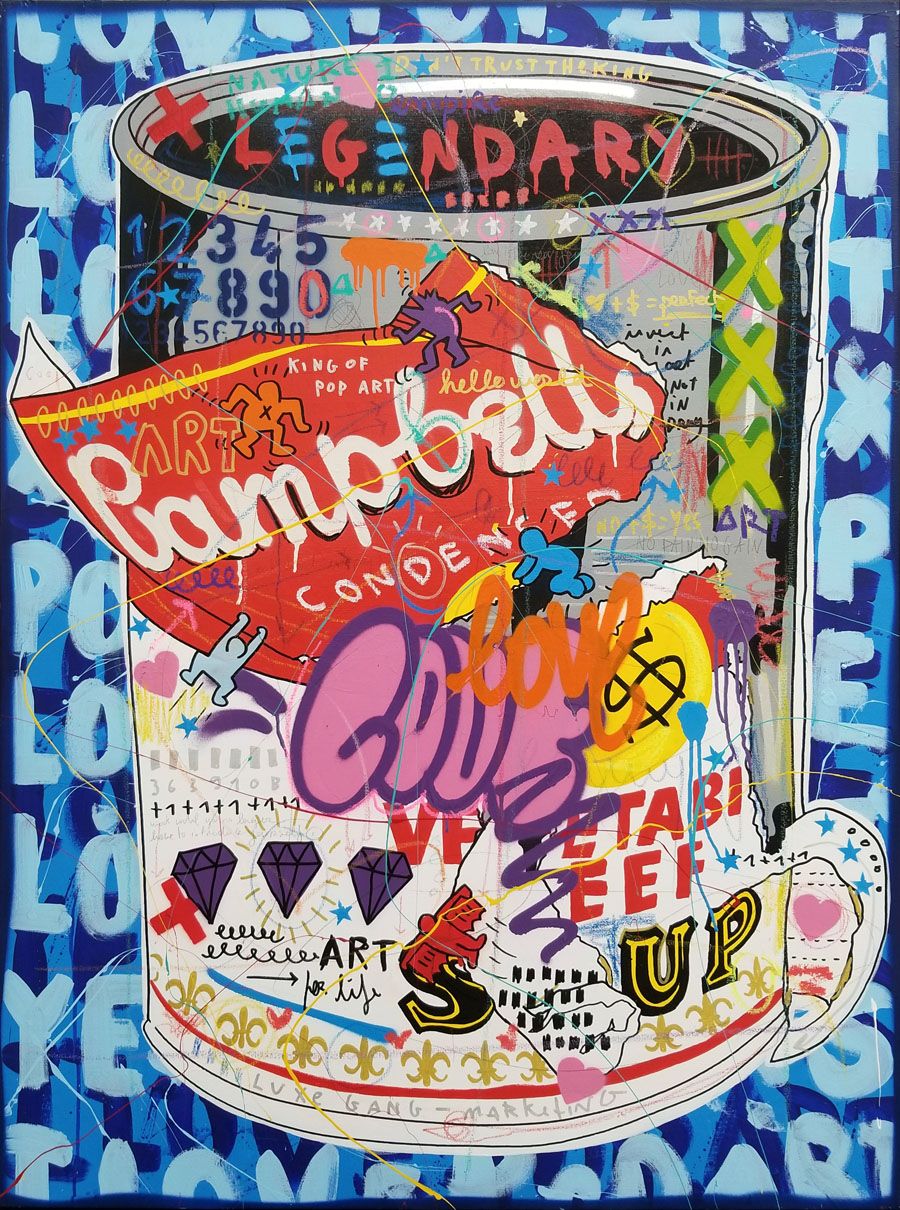 Editions d'art de JISBAR a pour titre  LEGENDARY CAMPBELL style street pop art, graphique dim : JISBARprix:150