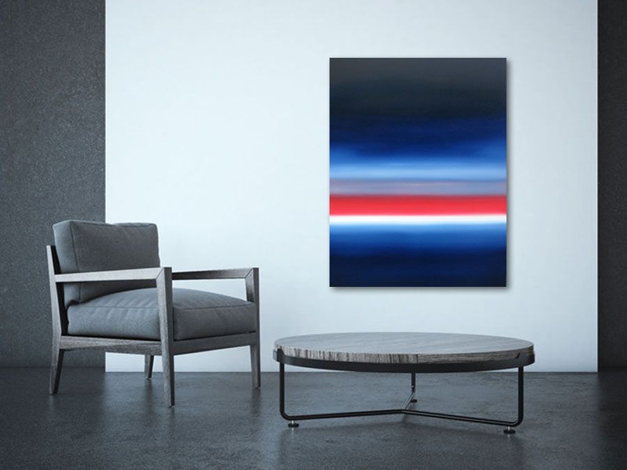Tableau de ELISE BARAT a pour titre  MICHIGAN LAKE XXIII style abstrait dim : ELISE BARATprix: