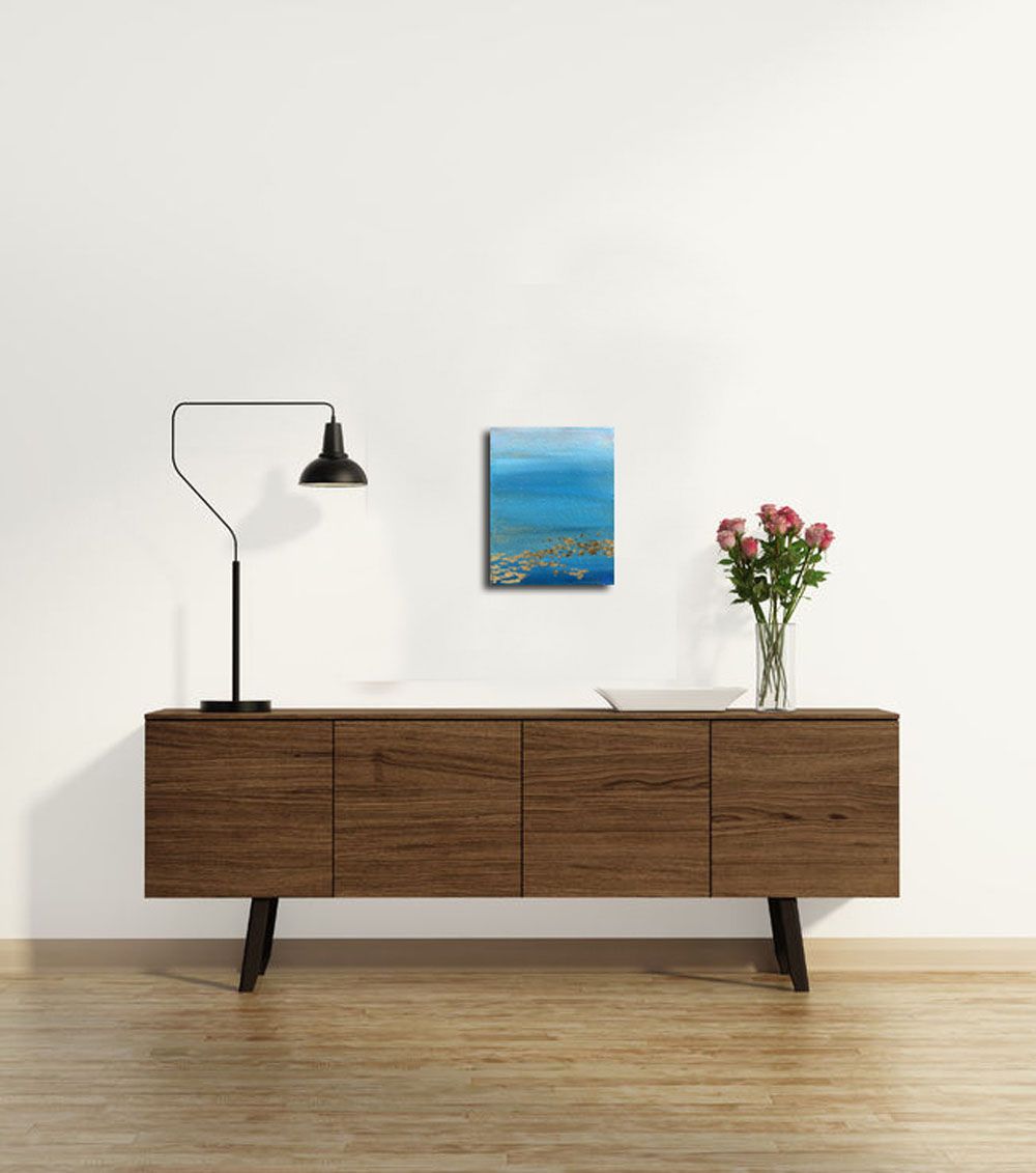 Tableau de ELKA a pour titre  BLEU # style abstrait dim : ELKAprix: