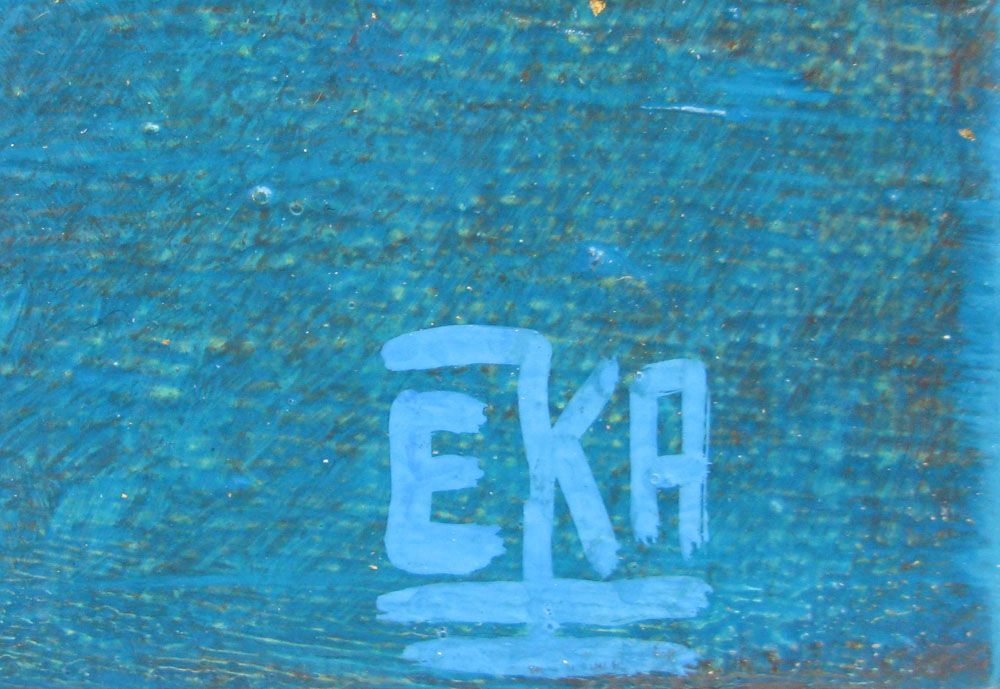 Tableau de ELKA a pour titre  BLEU # style abstrait dim : ELKAprix: