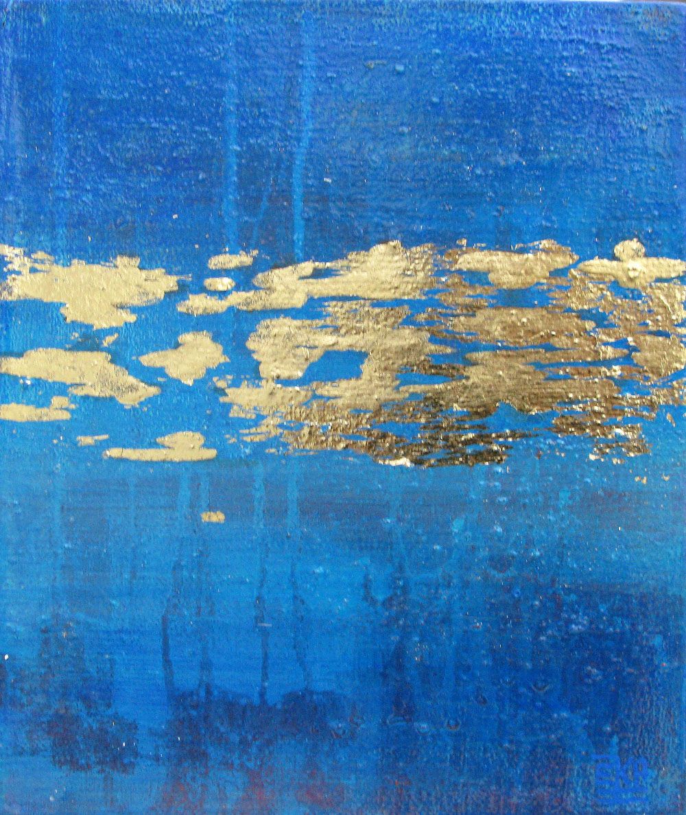 Tableau de ELKA a pour titre  BLEU # style abstrait dim : ELKAprix: