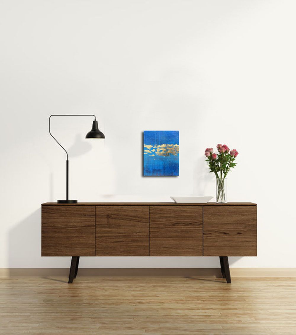 Tableau de ELKA a pour titre  BLEU # style abstrait dim : ELKAprix: