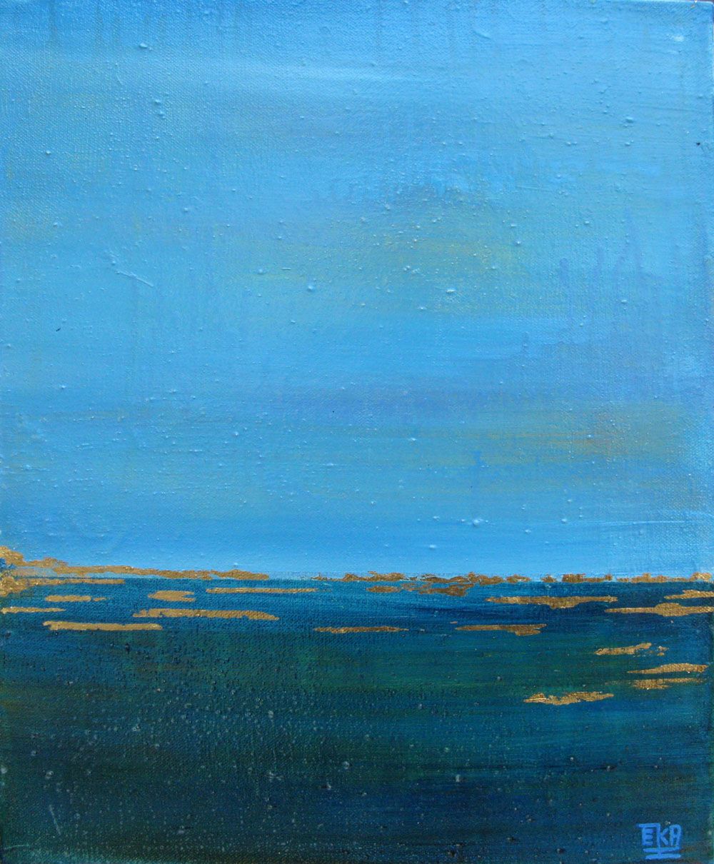 Tableau de ELKA a pour titre  BLEU # style abstrait dim : ELKAprix: