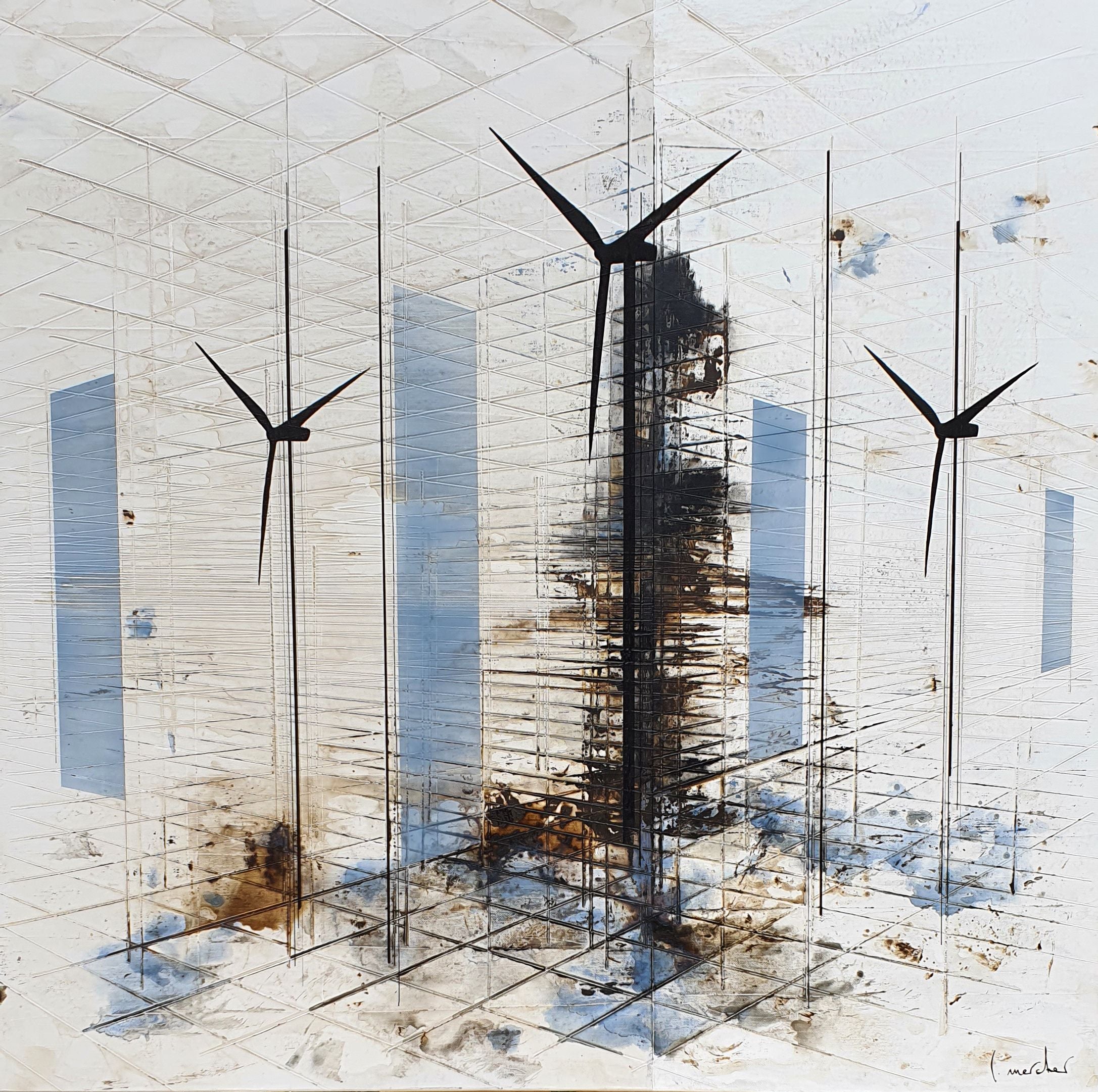 Tableau de LUDOVIC MERCHER a pour titre  ENERGY style abstrait dim : LUDOVIC MERCHERprix:750