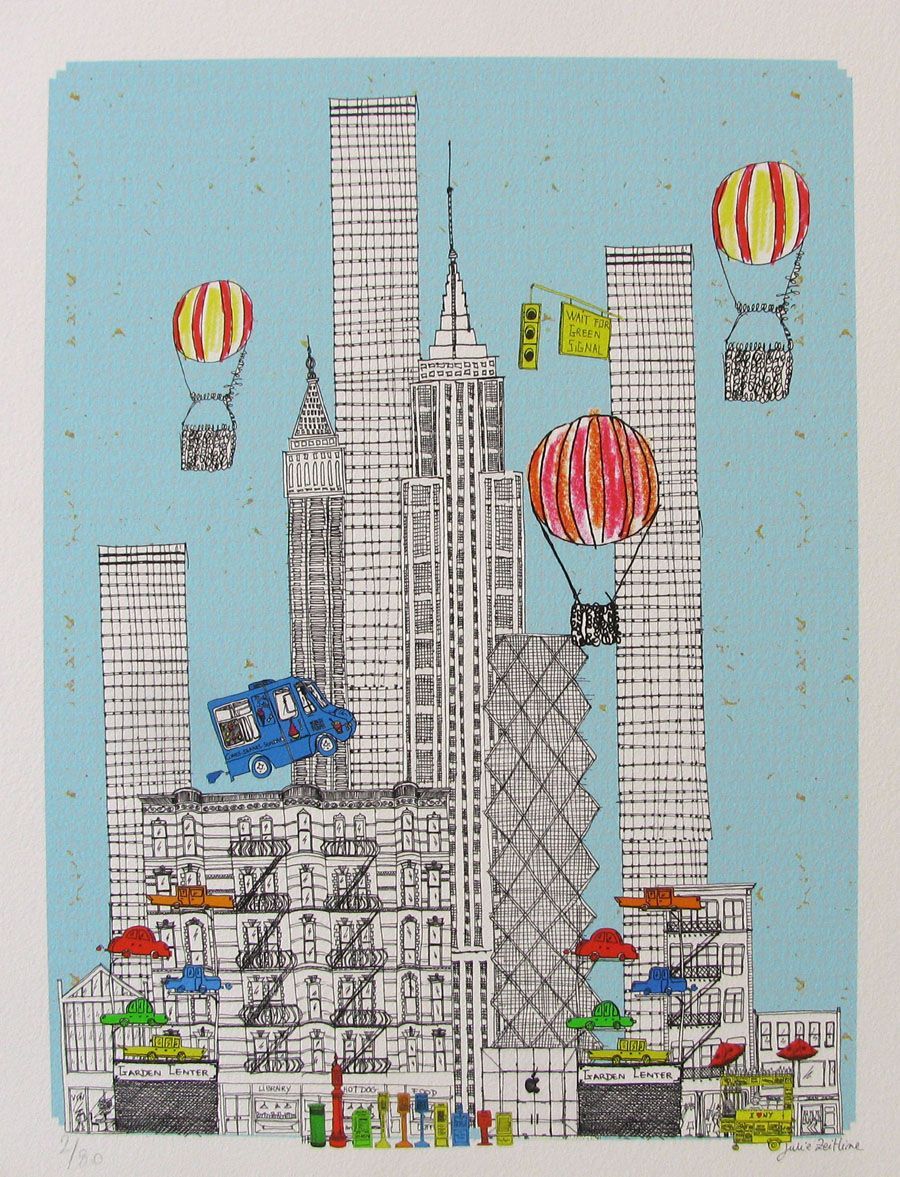 Editions d'art de JULIE ZEITLINE a pour titre  UN ENVOL A NYC style abstrait dim : JULIE ZEITLINEprix:75