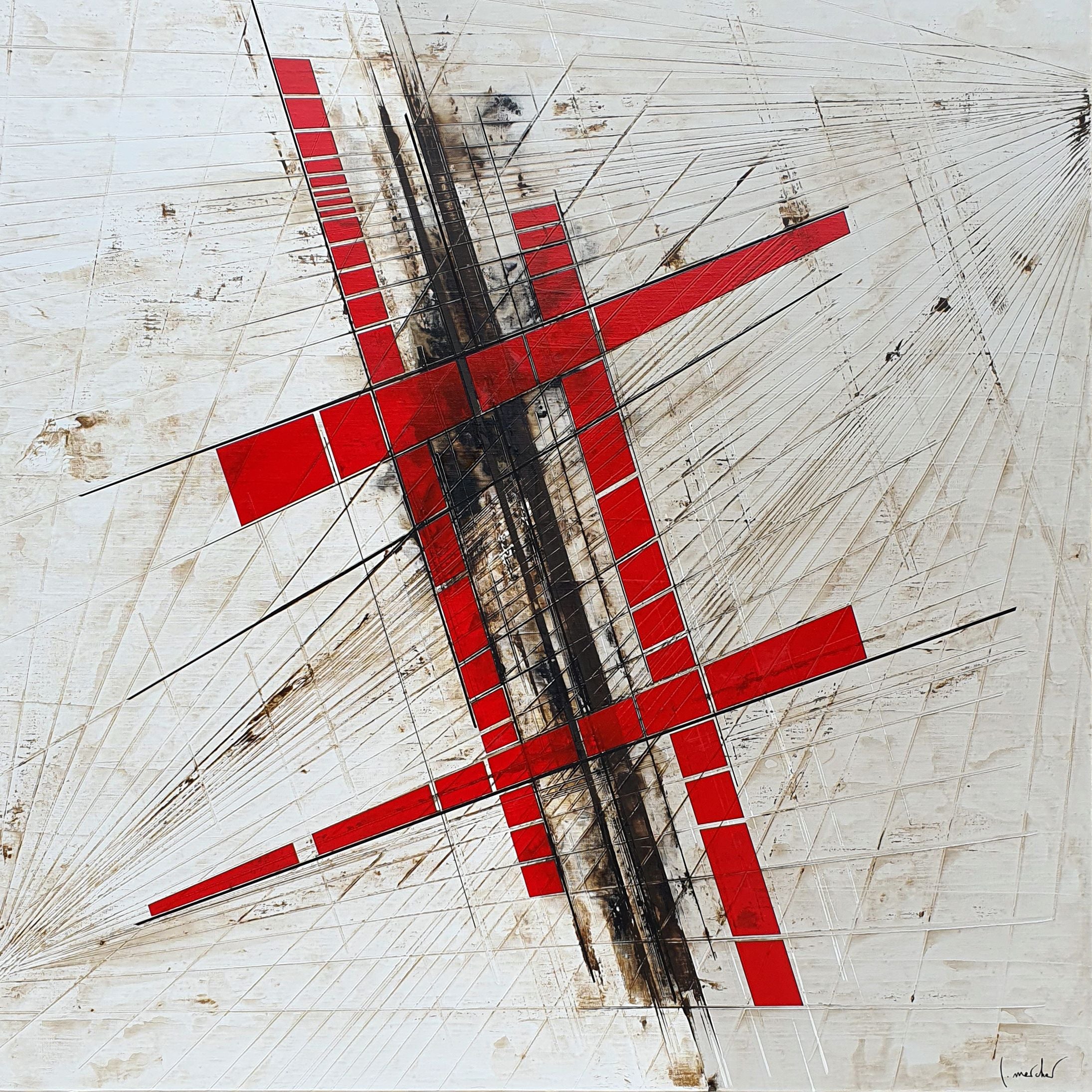 Tableau de LUDOVIC MERCHER a pour titre  EXPLORER style abstrait dim : LUDOVIC MERCHERprix:1000