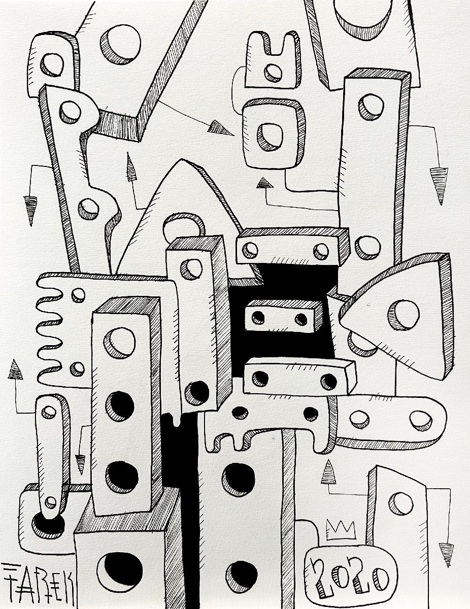 Dessin de TAREK a pour titre  Geometric 2 style street pop art dim : TAREKprix:130