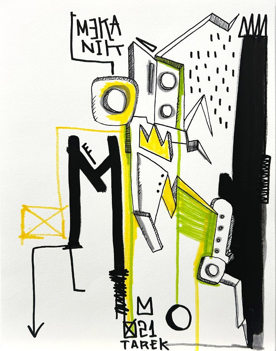 Dessin de TAREK a pour titre  Geometric style street pop art dim : TAREKprix:130