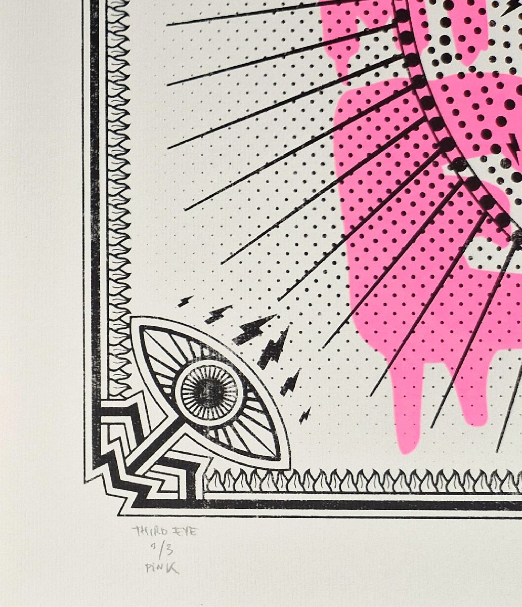 Editions d'art de JIBE a pour titre  THIRD EYE (Pink) style graphique dim : JIBEprix:80