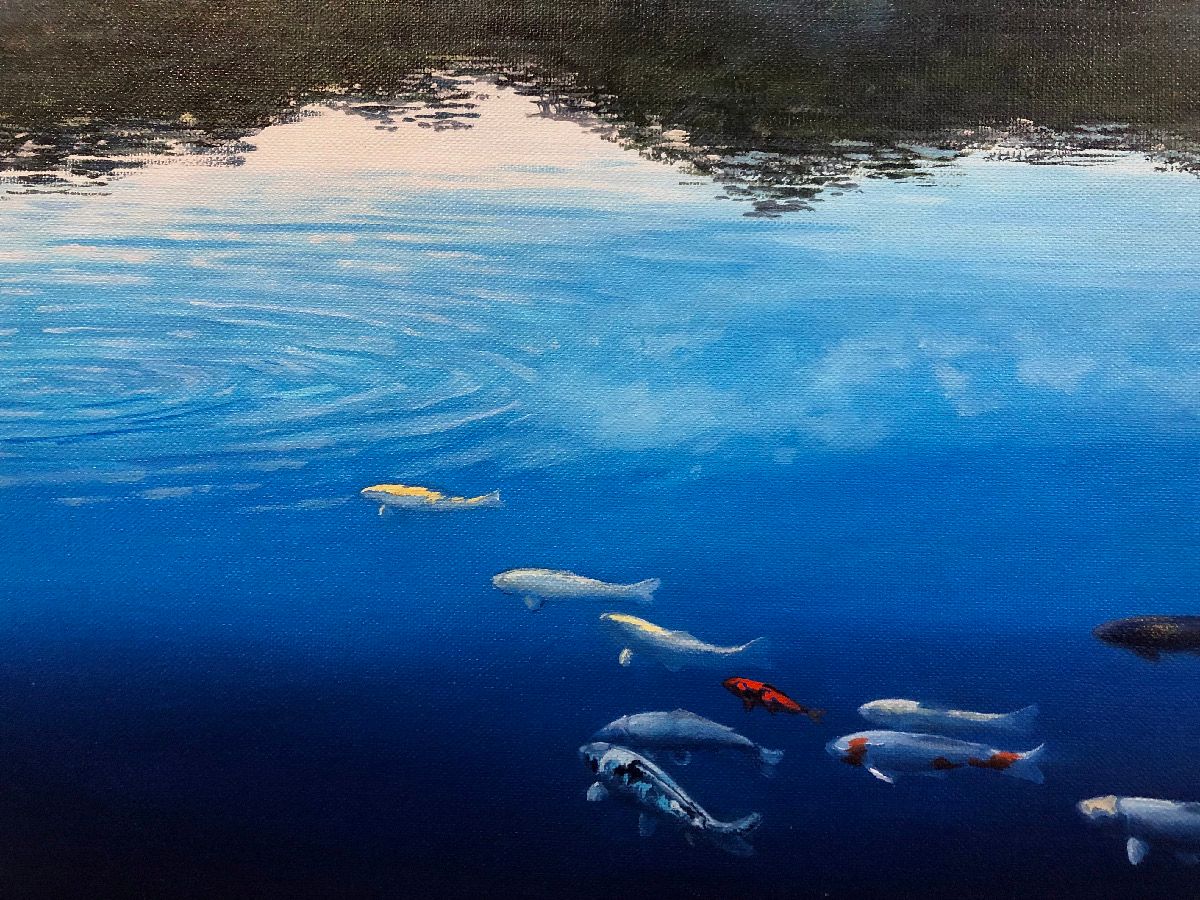 Tableau de ELISE BARAT a pour titre  Le lac style figuratif dim : ELISE BARATprix:550