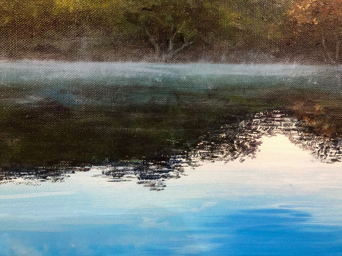 Tableau de ELISE BARAT a pour titre  Le lac style figuratif dim : ELISE BARATprix:550