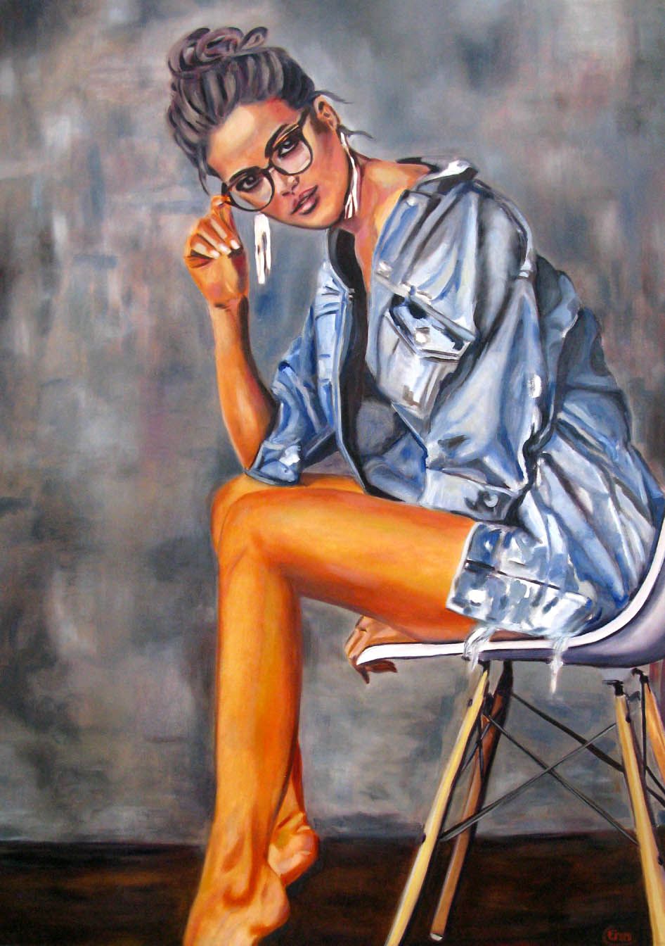 Tableau de EMILIE CREPIN a pour titre  Veronika style figuratif dim : EMILIE CREPINprix:1200