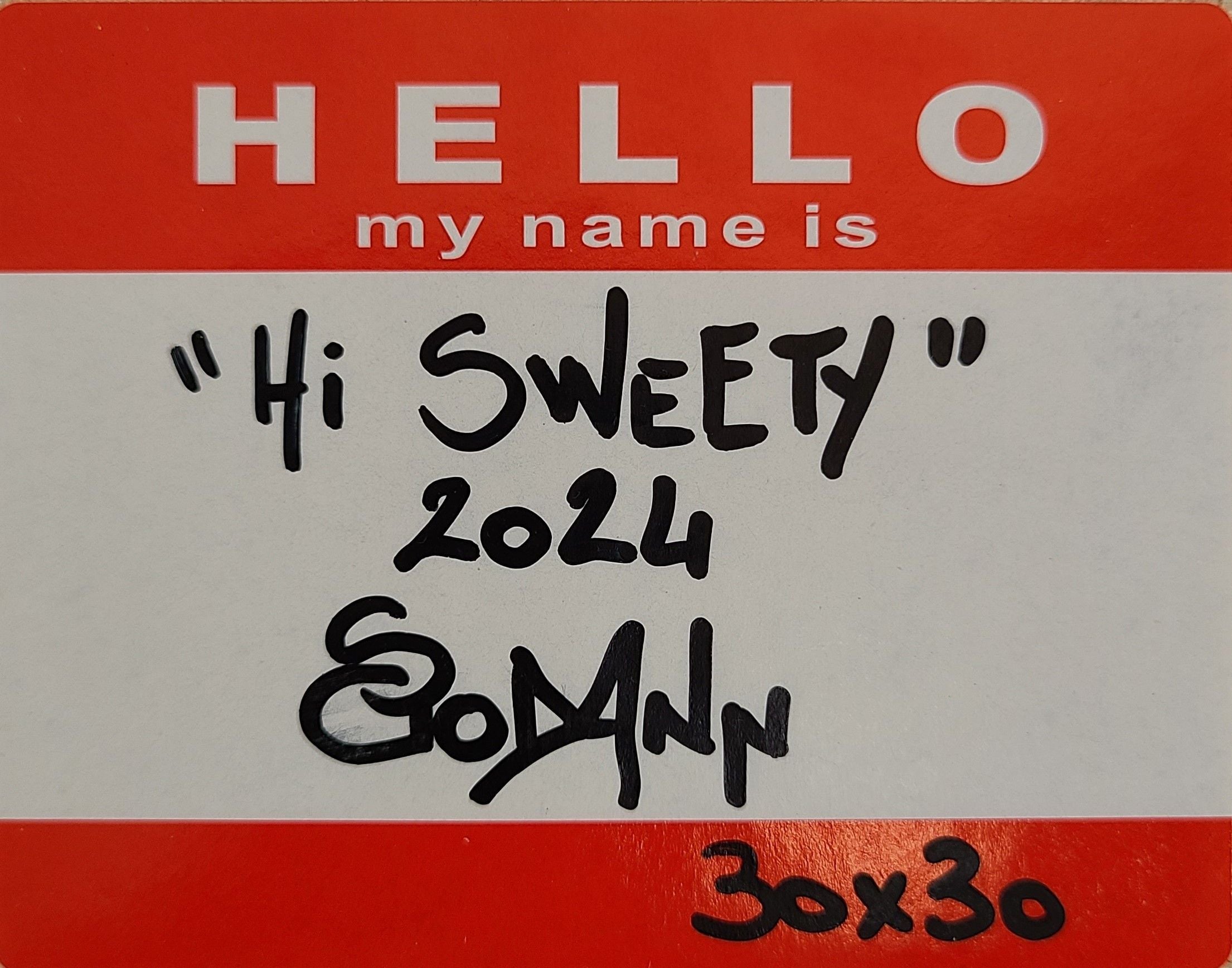 Tableau de Stephanie Godann a pour titre  Hi sweety style street art dim : Stephanie Godannprix:300