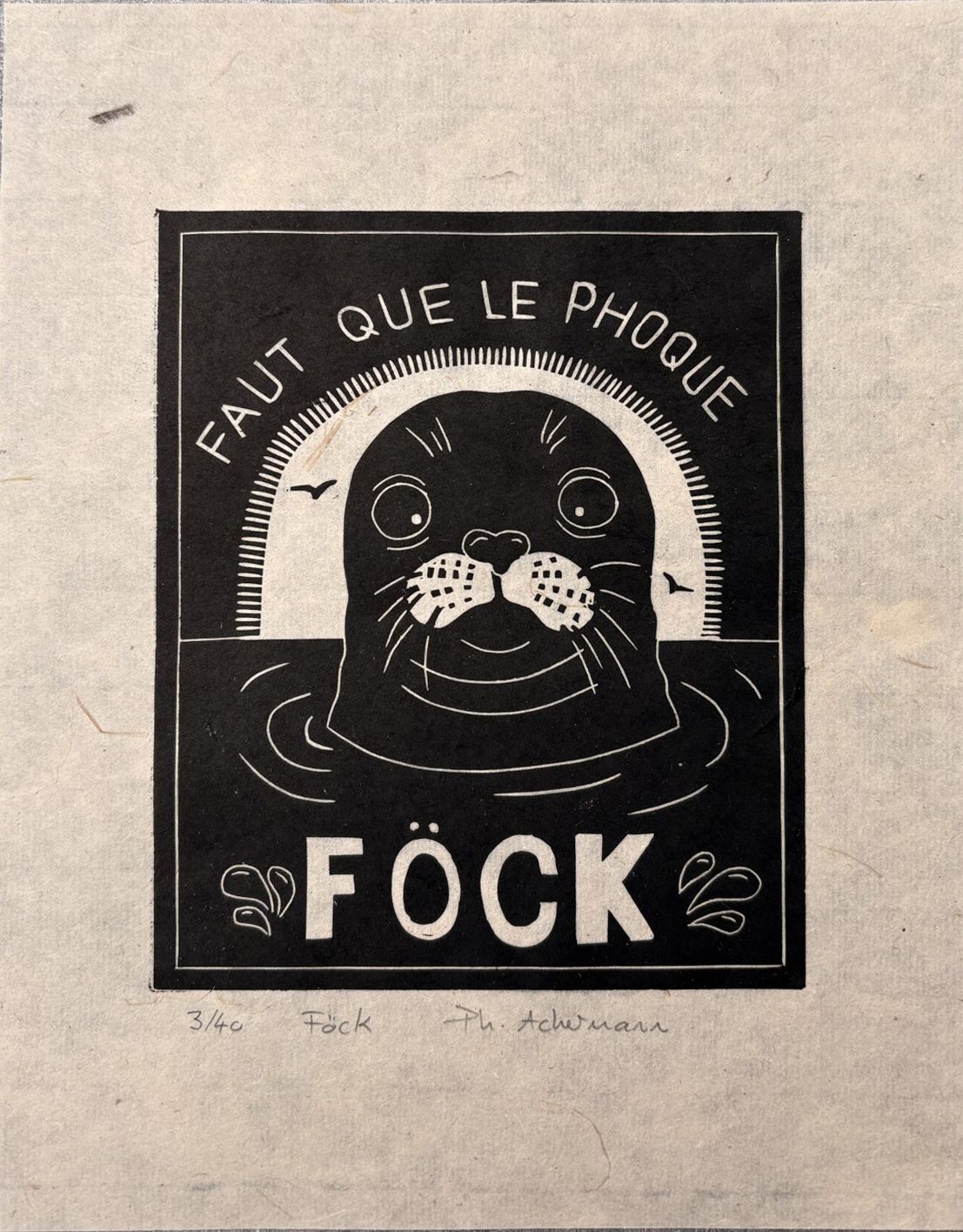 Editions d'art de PHILIPPE ACHERMANN a pour titre  FOCK style figuratif, graphique dim : PHILIPPE ACHERMANNprix:40