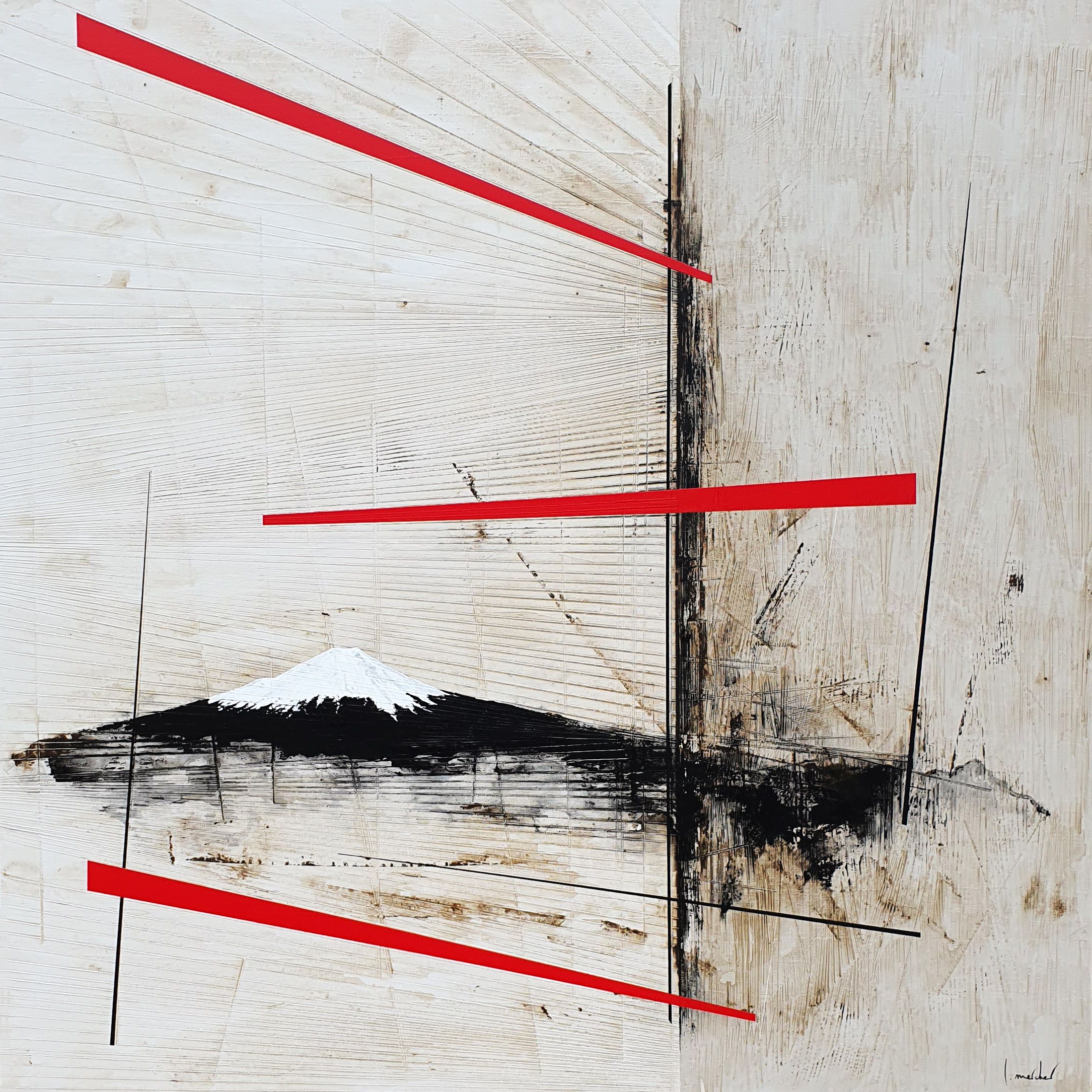 Tableau de LUDOVIC MERCHER a pour titre  FUJIYAMA style abstrait dim : LUDOVIC MERCHERprix:1000