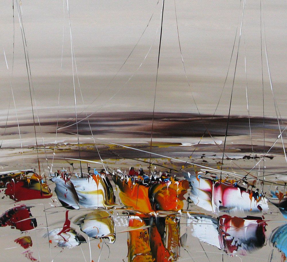 Tableau de F. BOUTET a pour titre  MARINE ABSTRAITE 2022-17 style abstrait dim : F. BOUTETprix:900