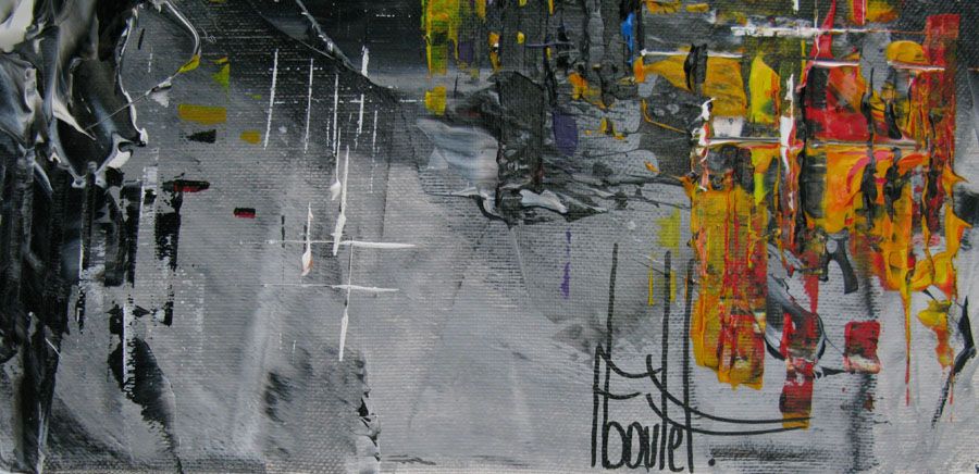 Tableau de F. BOUTET a pour titre  GREY MANHATTAN 3 style figuratif dim : F. BOUTETprix:1100