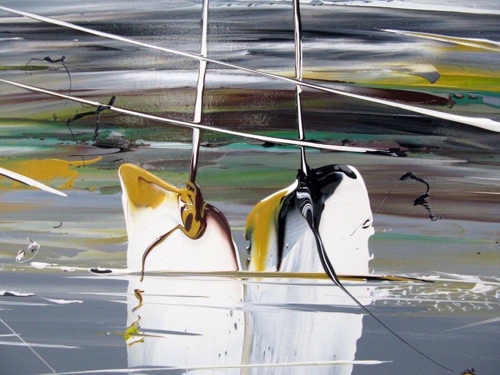 Tableau de F. BOUTET a pour titre  MARINE ABSTRAITE 18 style figuratif dim : F. BOUTETprix:850